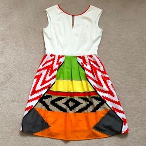 Ellen Tracy / color block sleeveless dress